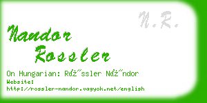 nandor rossler business card